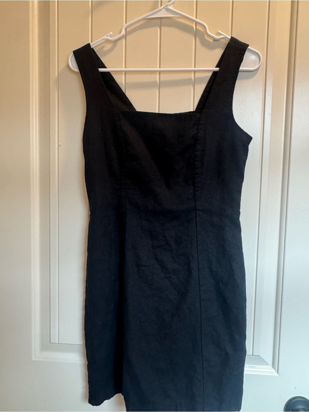 Black linen blend Mini Dress